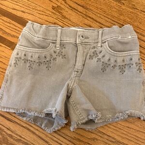 Abercrombie Kids Green Embroidered Jean Shorts